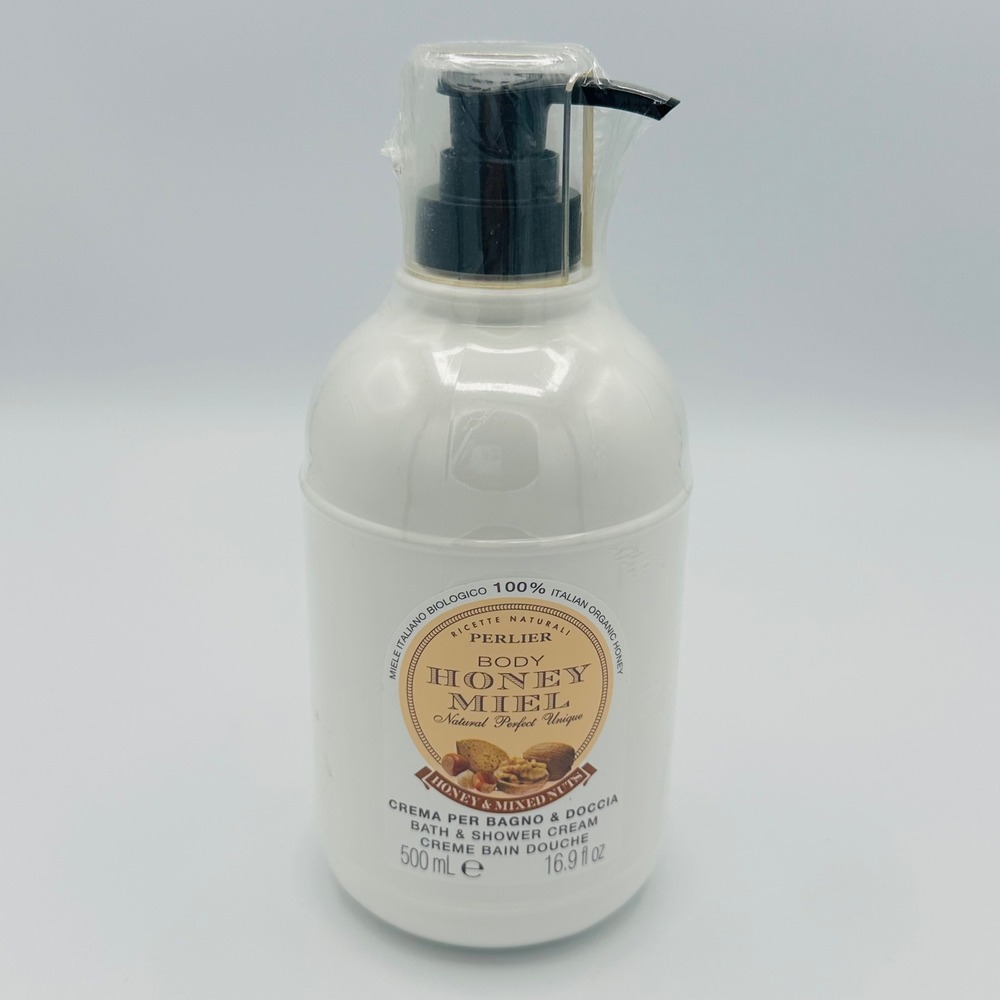 Perlier Honey Miel Bath & Shower Cream 16.9oz White Honey & Mixed Nuts New